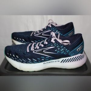 Brooks Glycerin GTS 20-Navy Blue, Lilac Pastel, & Teal Shoes. Women's Size 7.